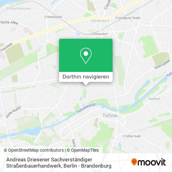 Andreas Driesener Sachverständiger Straßenbauerhandwerk Karte