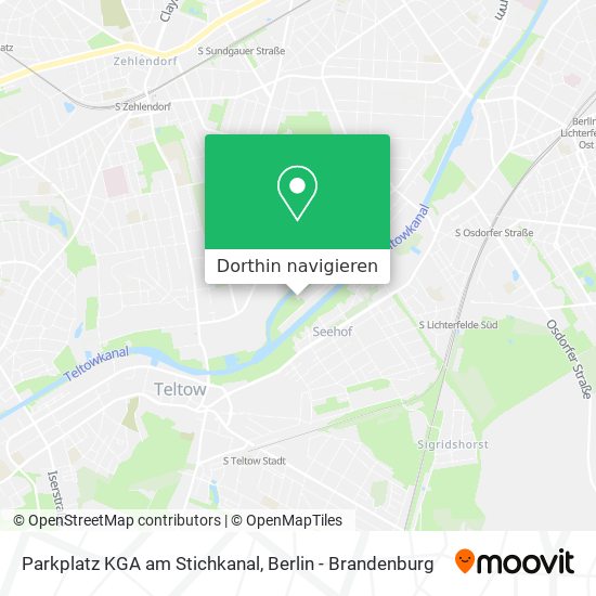 Parkplatz KGA am Stichkanal Karte