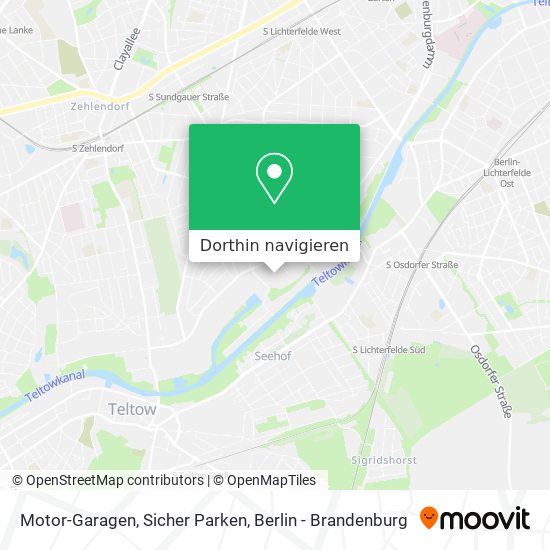 Motor-Garagen, Sicher Parken Karte