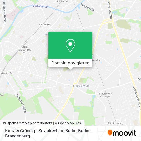 Kanzlei Grüning - Sozialrecht in Berlin Karte