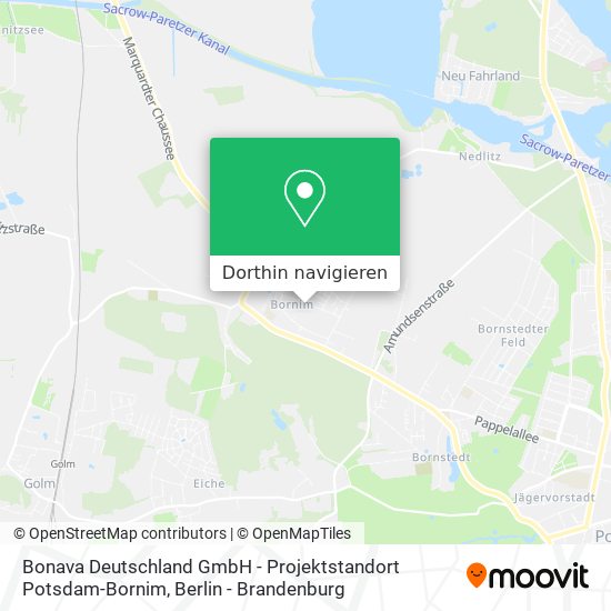 Bonava Deutschland GmbH - Projektstandort Potsdam-Bornim Karte