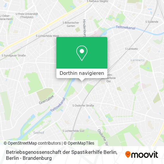 Betriebsgenossenschaft der Spastikerhilfe Berlin Karte