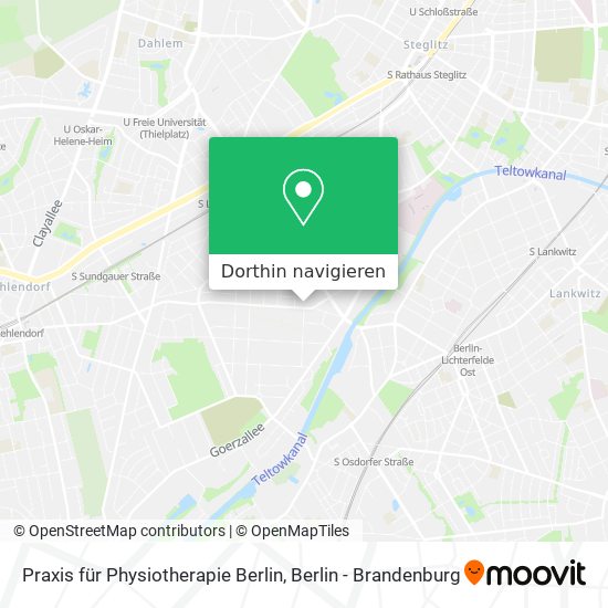 Praxis für Physiotherapie Berlin Karte