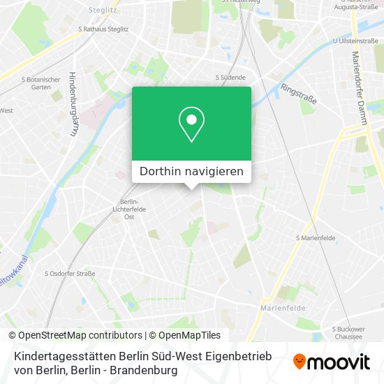 Kindertagesstätten Berlin Süd-West Eigenbetrieb von Berlin Karte