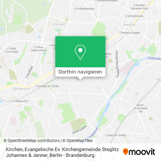 Kirchen, Evangelische Ev. Kirchengemeinde Steglitz Johannes & Jenner Karte