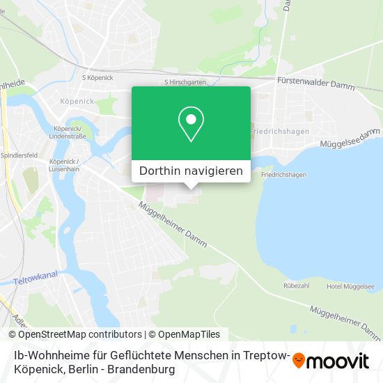 Ib-Wohnheime für Geflüchtete Menschen in Treptow-Köpenick Karte