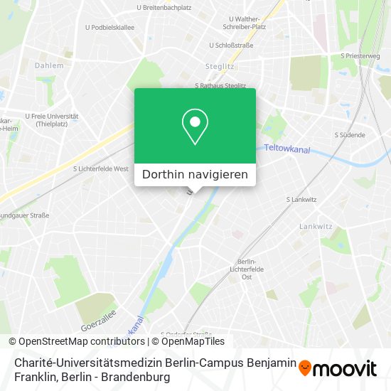 Charité-Universitätsmedizin Berlin-Campus Benjamin Franklin Karte