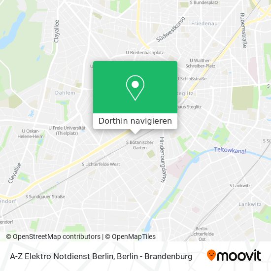 A-Z Elektro Notdienst Berlin Karte