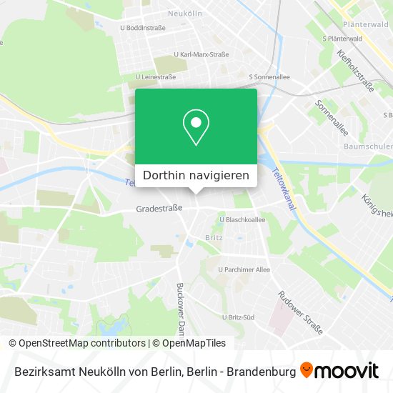 Bezirksamt Neukölln von Berlin Karte