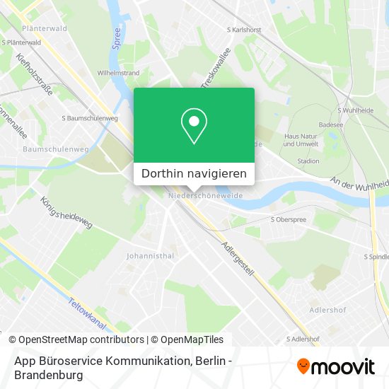 App Büroservice Kommunikation Karte