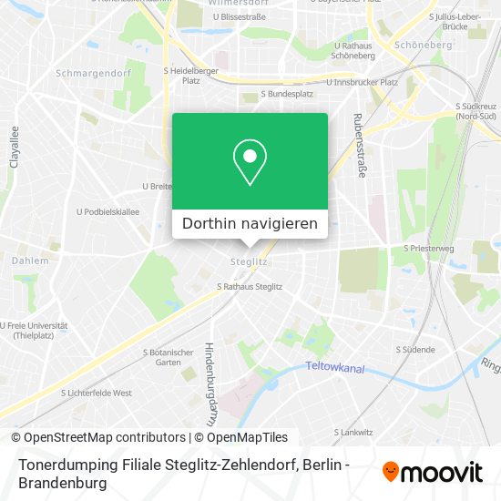 Tonerdumping Filiale Steglitz-Zehlendorf Karte