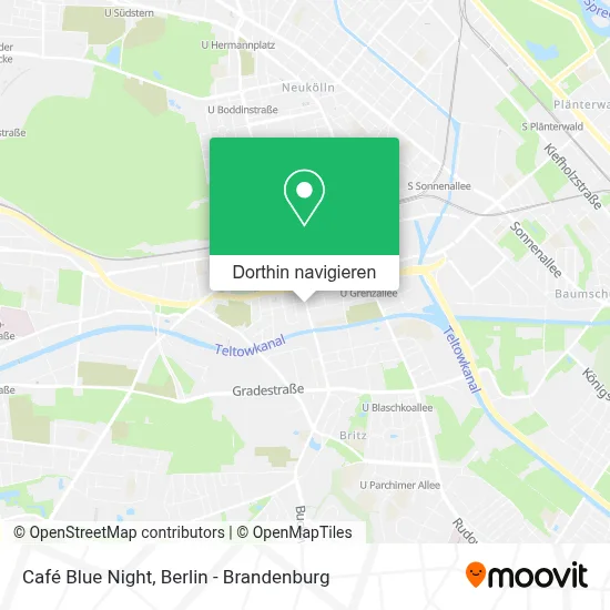 Café Blue Night Karte