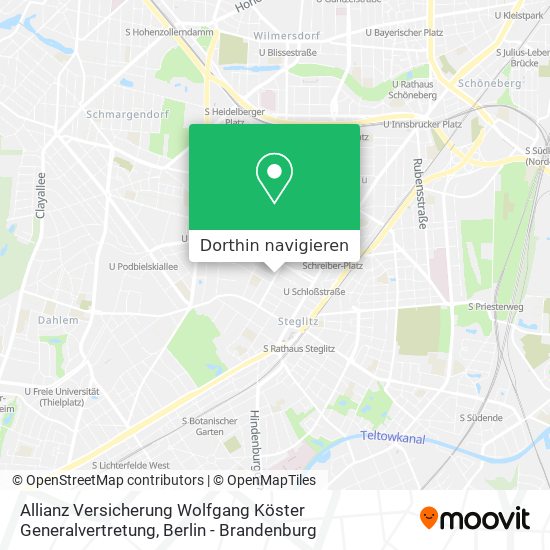 Allianz Versicherung Wolfgang Köster Generalvertretung Karte