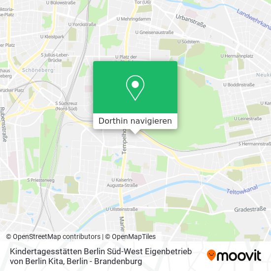 Kindertagesstätten Berlin Süd-West Eigenbetrieb von Berlin Kita Karte