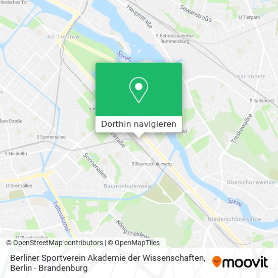 Berliner Sportverein Akademie der Wissenschaften Karte