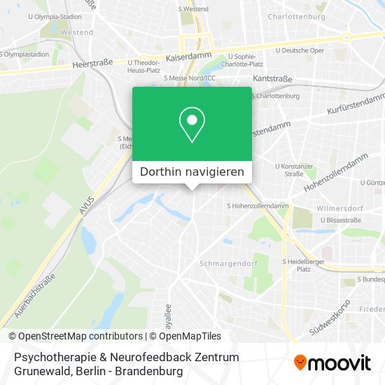 Psychotherapie & Neurofeedback Zentrum Grunewald Karte