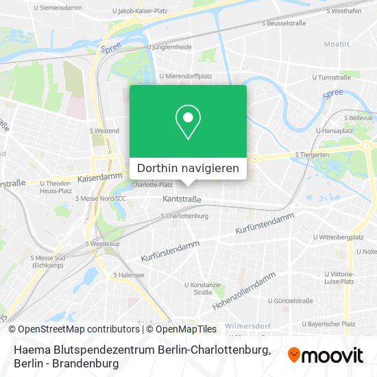 Haema Blutspendezentrum Berlin-Charlottenburg Karte