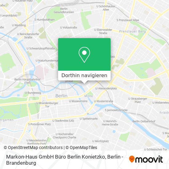 Markon-Haus GmbH Büro Berlin Konietzko Karte