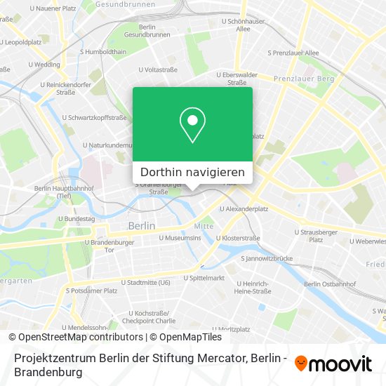 Projektzentrum Berlin der Stiftung Mercator Karte