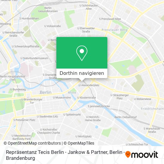 Repräsentanz Tecis Berlin - Jankow & Partner Karte