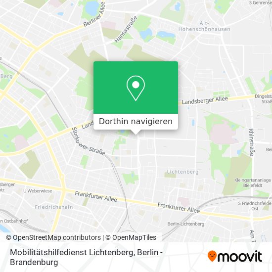 Mobilitätshilfedienst Lichtenberg Karte