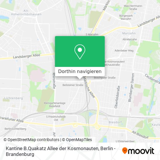 Kantine B.Quakatz Allee der Kosmonauten Karte