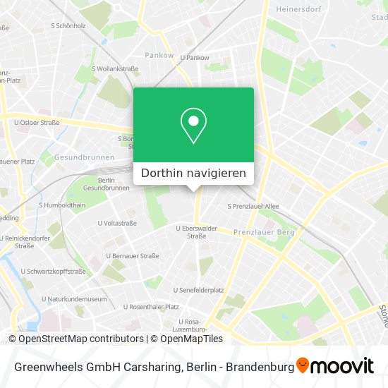 Greenwheels GmbH Carsharing Karte