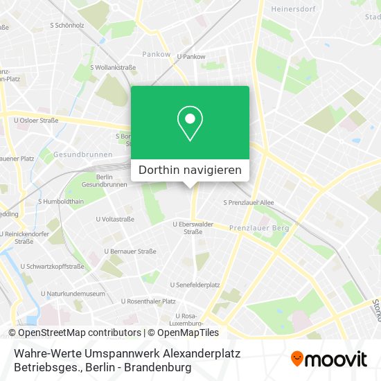 Wahre-Werte Umspannwerk Alexanderplatz Betriebsges. Karte