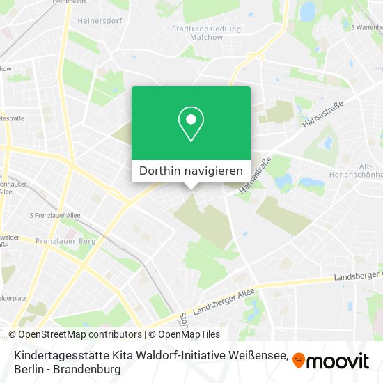 Kindertagesstätte Kita Waldorf-Initiative Weißensee Karte