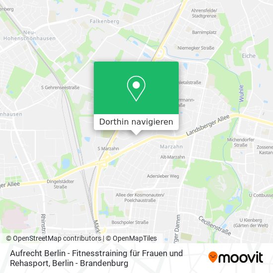Aufrecht Berlin - Fitnesstraining für Frauen und Rehasport Karte