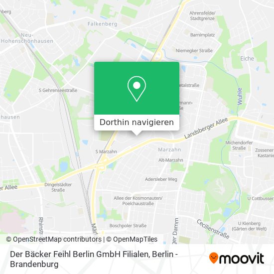 Der Bäcker Feihl Berlin GmbH Filialen Karte