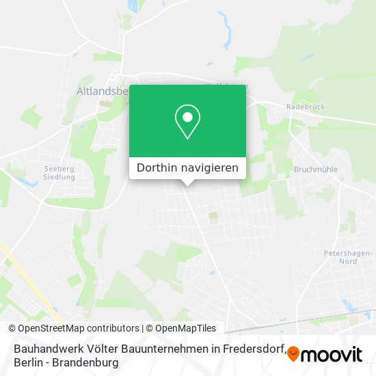 Bauhandwerk Völter Bauunternehmen in Fredersdorf Karte