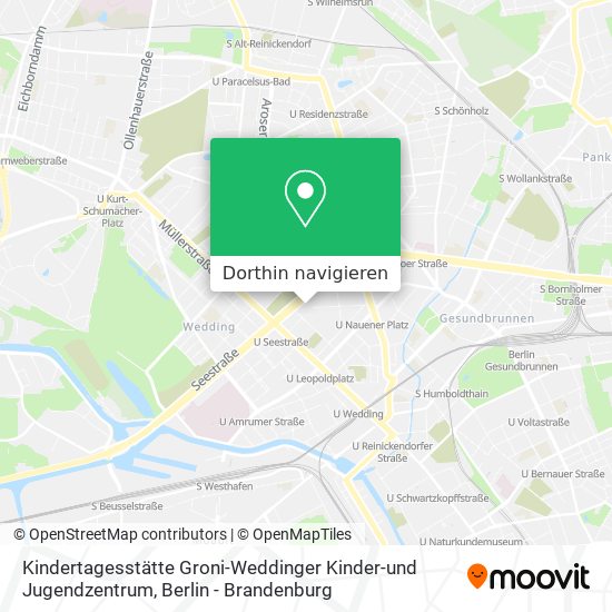 Kindertagesstätte Groni-Weddinger Kinder-und Jugendzentrum Karte