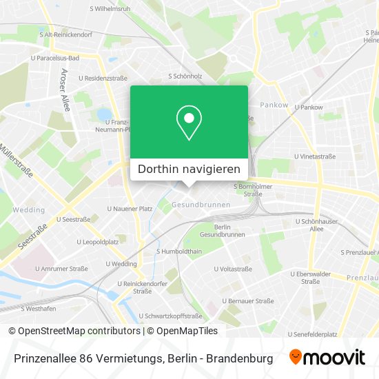 Prinzenallee 86 Vermietungs Karte