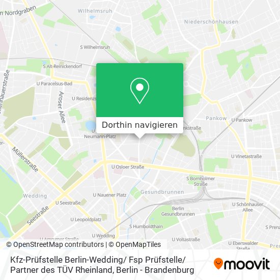 Kfz-Prüfstelle Berlin-Wedding/ Fsp Prüfstelle/ Partner des TÜV Rheinland Karte