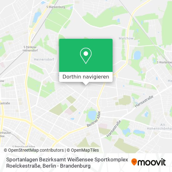 Sportanlagen Bezirksamt Weißensee Sportkomplex Roelckestraße Karte