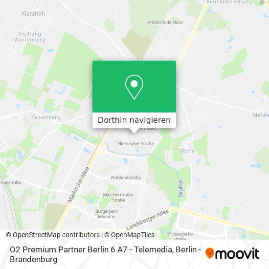 O2 Premium Partner Berlin 6 A7 - Telemedia Karte