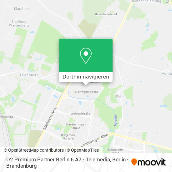 O2 Premium Partner Berlin 6 A7 - Telemedia Karte