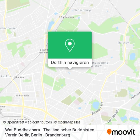 Wat Buddhavihara - Thailändischer Buddhisten Verein Berlin Karte