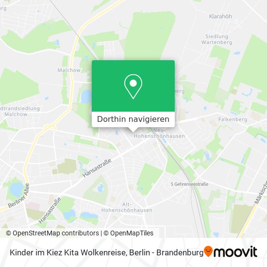 Kinder im Kiez Kita Wolkenreise Karte