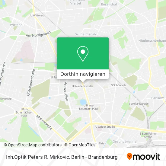 Inh.Optik Peters R. Mirkovic Karte