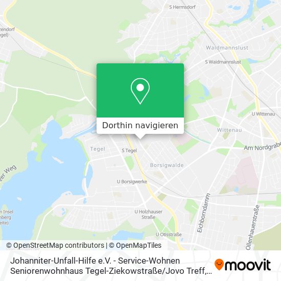 Johanniter-Unfall-Hilfe e.V. - Service-Wohnen Seniorenwohnhaus Tegel-Ziekowstraße / Jovo Treff Karte