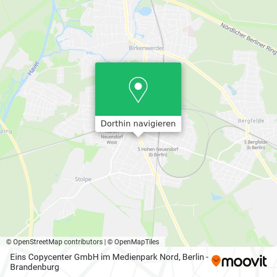 Eins Copycenter GmbH im Medienpark Nord Karte