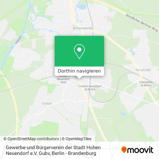 Gewerbe-und Bürgerverein der Stadt Hohen Neuendorf e.V. Gubv Karte