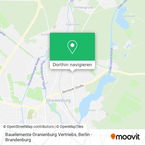 Bauelemente Oranienburg Vertriebs Karte