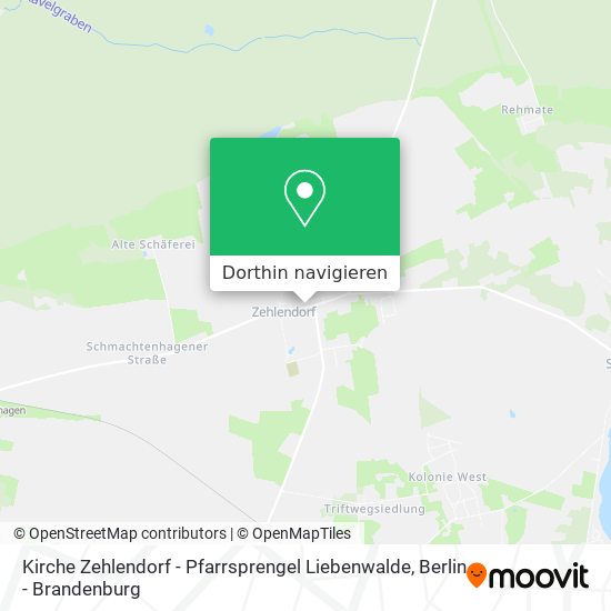 Kirche Zehlendorf - Pfarrsprengel Liebenwalde Karte