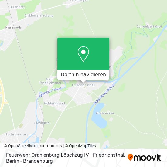 Feuerwehr Oranienburg Löschzug IV - Friedrichsthal Karte