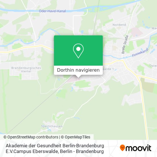 Akademie der Gesundheit Berlin-Brandenburg E.V.Campus Eberswalde Karte