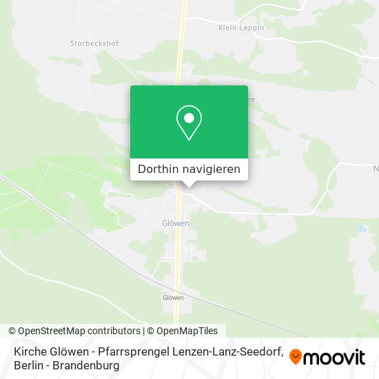 Kirche Glöwen - Pfarrsprengel Lenzen-Lanz-Seedorf Karte