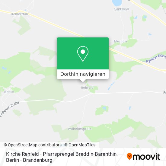 Kirche Rehfeld - Pfarrsprengel Breddin-Barenthin Karte